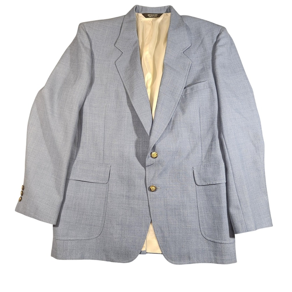 Vintage John Alexander Blazer Sport‎ Coat Mens Large Blue Made in USA ACTWU 90s